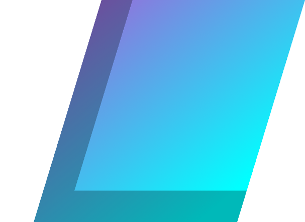 A cyan-purple parallelogram with an outline of the letter L in its bottom-left corner.